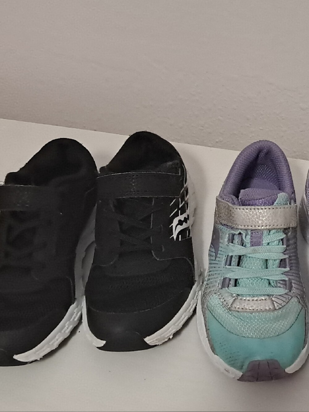 Saucony Kids Teal Purple Silver Athletic Shoes